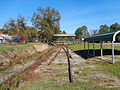 End of the rail line and pedestrian bridge to Uvalda Park