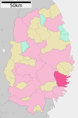 Location of Kamaishi in Iwate Prefecture