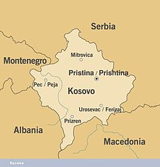 Mapa Kosowa