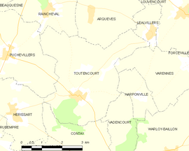 Mapa obce Toutencourt