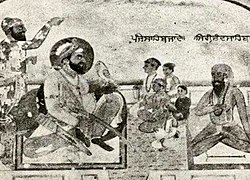 Panel 1: Guru Hargobind with Sri Chand