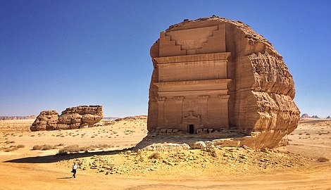 Qasr al Farid, die grootste rotsgraf in die argeologiese terrein Madain Saleh