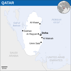 Location of Qatar