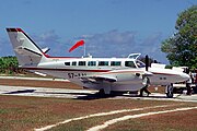 Cessna airplane on the island