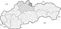 Položaj okruga Tvrdošin u Slovačkoj