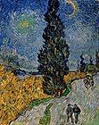 Vincent van Gogh, Xiprer amb nit estelada, o Carretera rural a la Provença de nit (1889-1890).