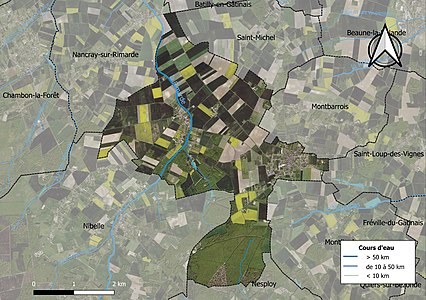 Carte orthophotographique de la commune en 2016.