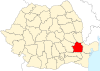 Map of Romania highlighting Brăila County