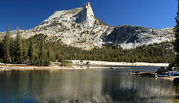 Cathedral Peak over Lower Cathedral Lake