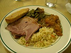 Cuisine cadienne (Louisiane) - Viande de cochon et jambalaya.