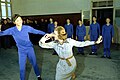 First Lady Betty Ford dances with a Chinese student