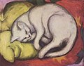 Kater auf gelbem Kissen (Tomcat on yellow pillow), Franz Marc, 1912