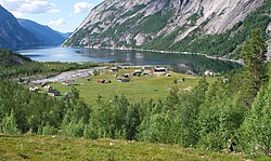 Hellemobotn v Hamarøy, kjer je Norveška najožja