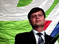 Balkenende and the CDA flag in 2005