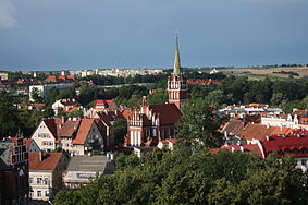 Panorama Kętrzyna z kościołem Św. Katarzyny.