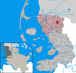 Poziția Karlum pe harta districtului Nordfriesland