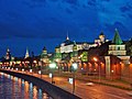 Vista de la noche del Kremlin