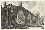 Pons Mulvius (Milvische Brücke), Stich von Giovanni Battista Piranesi (1720–1778)