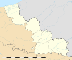 Mapa konturowa Nord, u góry po lewej znajduje się punkt z opisem „Winnezeele”