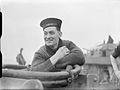 World War II Royal Canadian Navy sailor, showing the British pattern blue cap