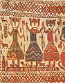 La parte del tapiz de la iglesia de Skog posiblemente representa a Odín, Thor y Freyr