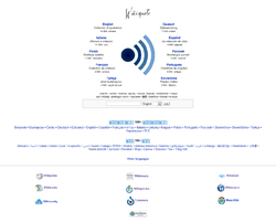 Detail of the Wikiquote multilingual portal main page.
