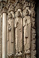 Trois statues de l'ébrasement de gauche : reine, Joseph (?), Isaïe (?)[91]