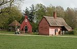 Missionshaus aus Henton (links im Bild) als Fertigbau im Chiltern Open Air Museum