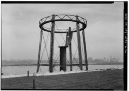 DETAIL OF WATER TOWER IN PROCESS OF BEING DEMOLISHED - Ellis Island, Water Towers, New York Harbor, New York, New York County, NY HABS NY,31-ELLIS,1H-2.tif