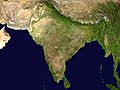 Az indiai szubkontinens műholdas képe