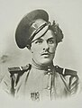 Don-kosakken Kozma Krjutsjkov (Козьма Крючков) 1914, helt i første verdenskrig, med uniformslue med karakteristisk oval kokarde for Den keiserlige russiske hær 1914