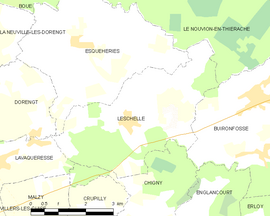 Mapa obce Leschelle