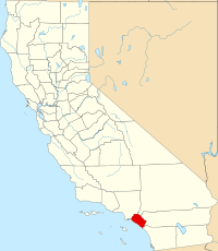 Map of California highlighting Orange County