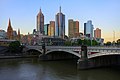 Bearbeites Foto von der Skyline Melbournes