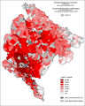 Удео Црногораца у Црној Гори по насељима 2011. године