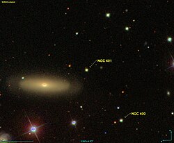 SDSSのデータによるNGC 401周辺の画像。