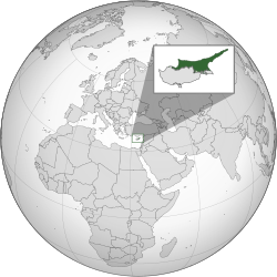 Location of Turkish Republic of Northern Cyprus