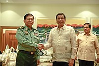 Встреча Мин Аунг Хлаинга с президентом Филиппин Родриго Дутерте. Нейпьидо, 20 марта 2017 года