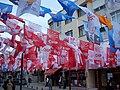 Flags of political parties before the Turkish municipal elections