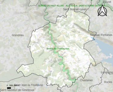 Carte de la ZNIEFF de type 1 sur la commune.