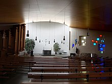 Hermann Baur (1894–1980) Architekt. Röm.-kath. Bruder Klaus Kirche (1955–1959) in Birsfelden, Schweiz