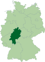 Zemljevid Nemčije z označeno lego Hessna