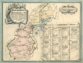 Map of the country roads through Älvsborg county and Dalsland in 1731.