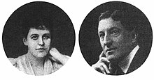 Double médaillon en vis à vis. A gauche, Katherine Routledge reposant sa tête sur son poing. A droite, William Scoresby ayant la main légère contre son visage.
