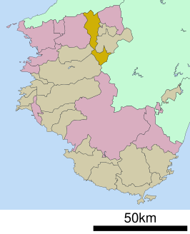 Situering van Katsuragi in de prefectuur Wakayama