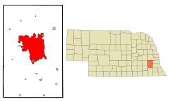 Location in Nebraska