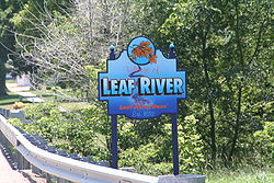 Sign seen when entering Leaf River