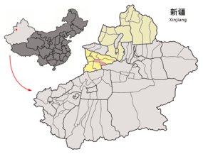 Tokkuztaras läge i Ili, Xinjiang, Kina.