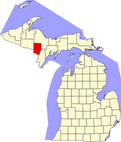 Karte von Dickinson County innerhalb von Michigan