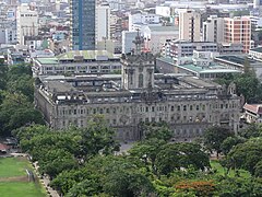 A top view of the building